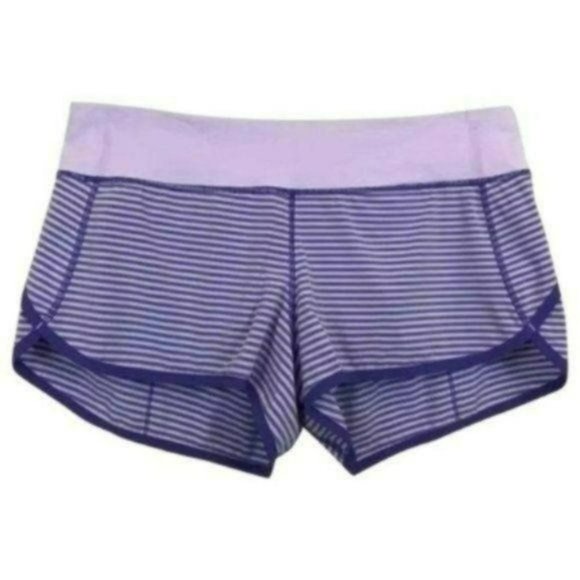 Lululemon Speed Shorts Purple Iris Flower, Size 8 - Picture 1 of 4